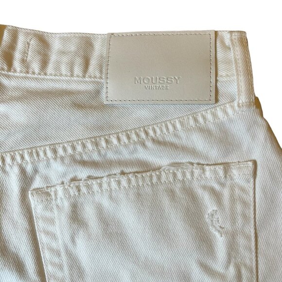 MOUSSY VINTAGE Howa Size 26 White Cut Off Shorts Distressed Button Fly Selvedge - Picture 13 of 13